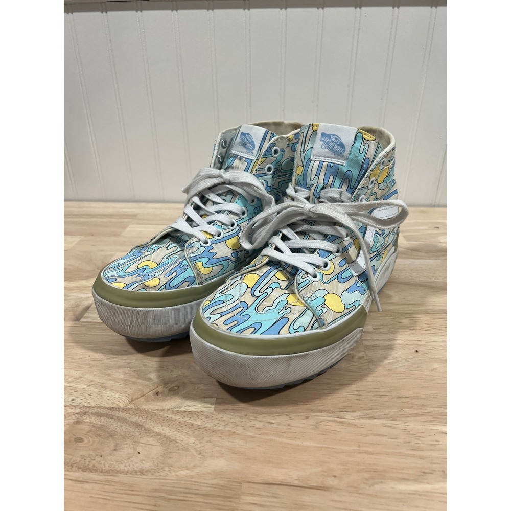 Vans High Top Sk8 Platform Sneakers Bright Lace Up Art Women Size 9